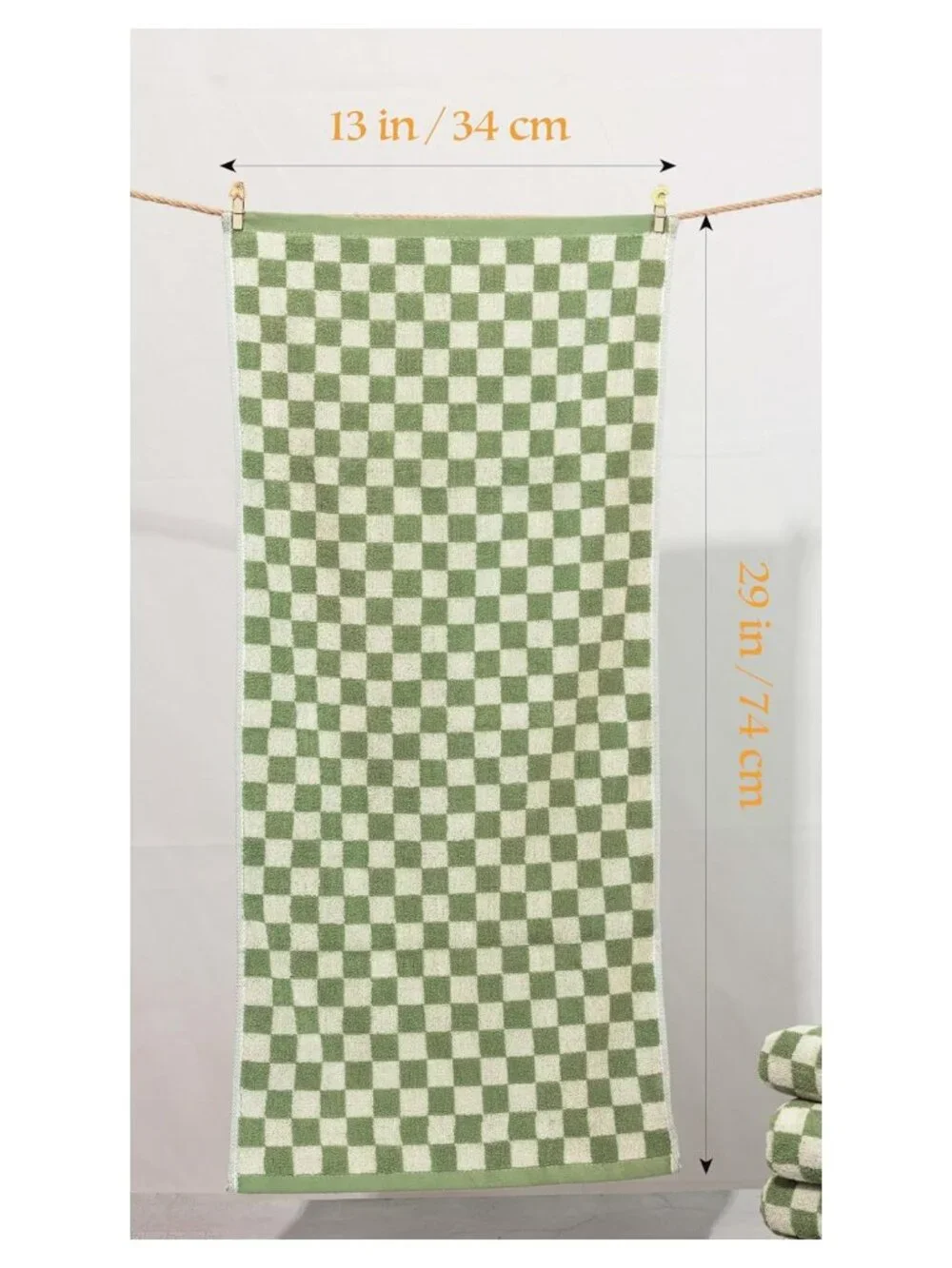 100% Cotton Hand Towels 5 Pack Soft Absorbent Checkered 13x29